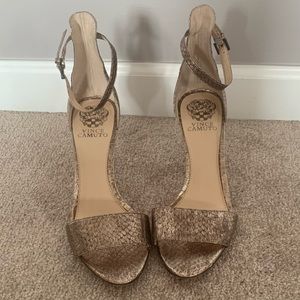 Vince Camuto Gold Snakeskin Heels